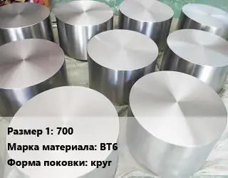 Титановая поковка 700 Марка: ВТ6 круг